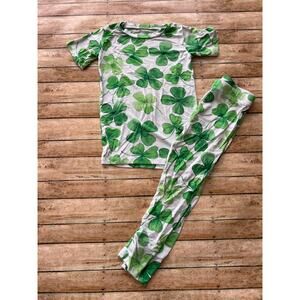 Bums & Roses Happy Go Lucky Clover Bamboo Pajama Set 4T